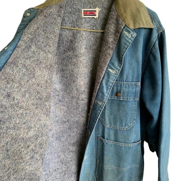 Vintage Big Mac Blanket Lined Denim Barn Coat Chore Jacket Men’s Size XL - Picture 6 of 13
